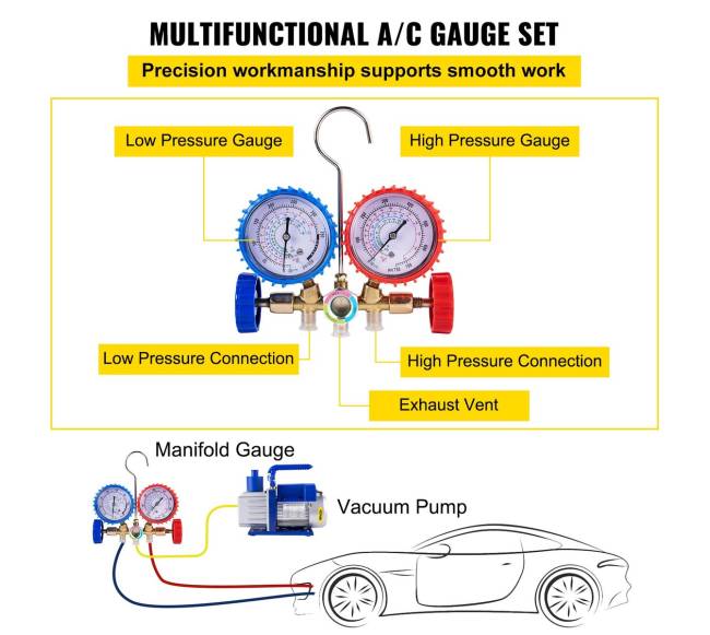 4.8 CFM vakuumo siurblys šaldymo sistemai su manometru3