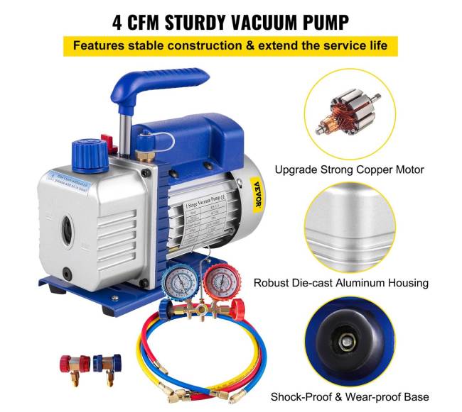 Oro vakuuminė pompa su vamzdynų rinkiniu2