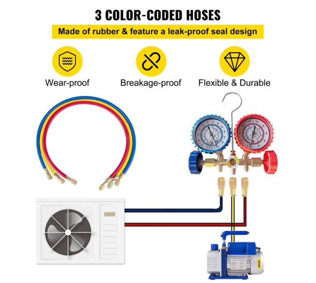 Oro vakuuminė pompa su vamzdynų rinkiniu4