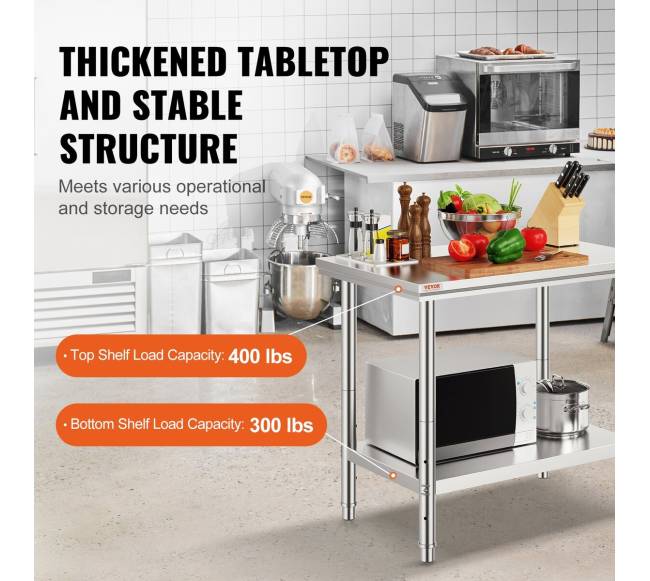 Nerūdijančio plieno darbastalis 60x90x80 cm2