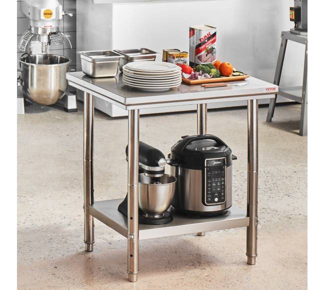 Nerūdijančio plieno virtuvės darbo stalas 60x76x80 cm7