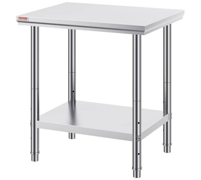 Nerūdijančio plieno virtuvės darbo stalas 60x76x80 cm8