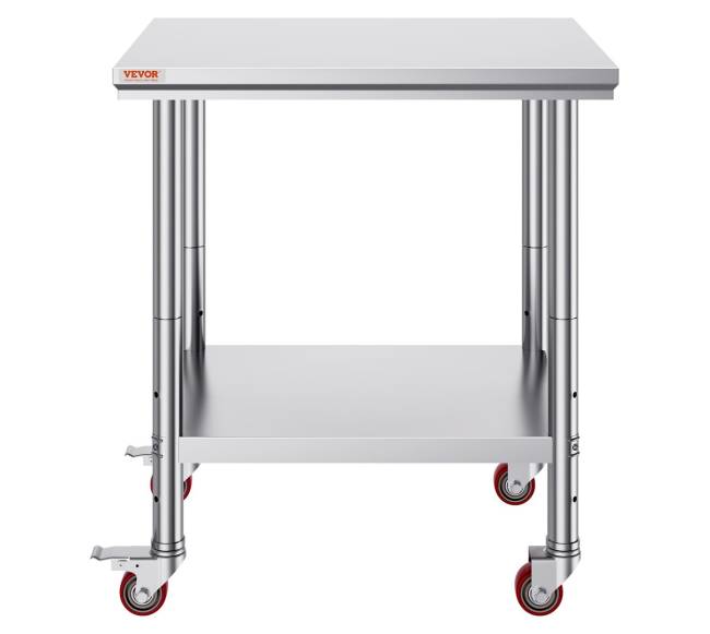 Nerūdijančio plieno stalelis su ratukais9