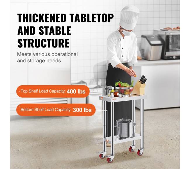 Nerūdijančio plieno darbastalis su 4 ratukais2