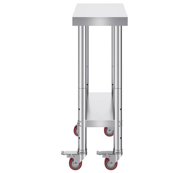 Nerūdijančio plieno darbastalis su 4 ratukais10
