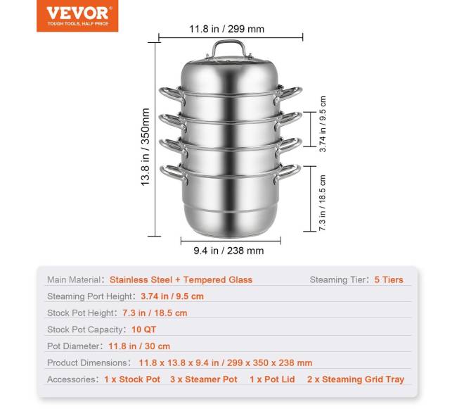 Nerūdijančio plieno garpuodis koldūnams 5 aukštų6
