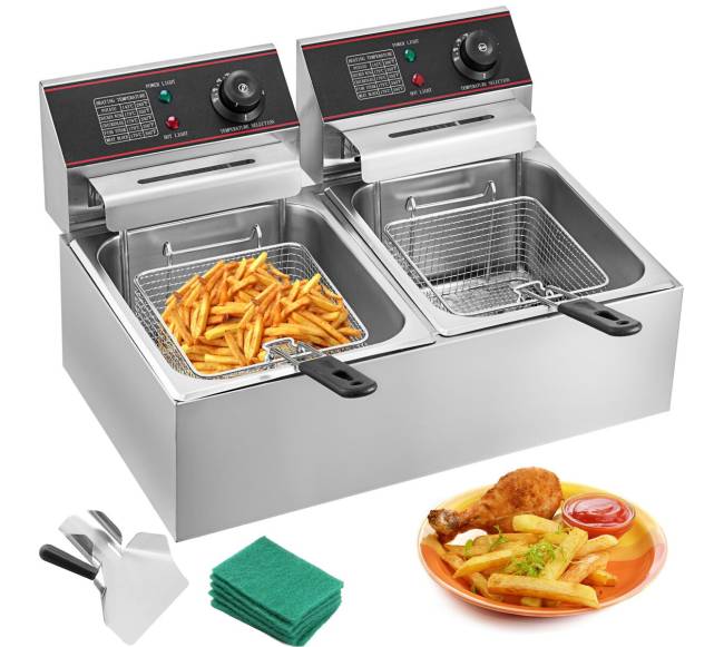 Elektrinė 12L gruzdintuvė su dviem krepšeliais0