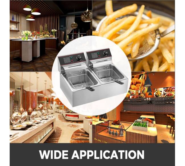 Elektrinė 12L gruzdintuvė su dviem krepšeliais6