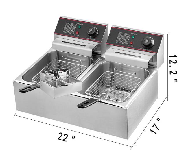 Elektrinė 12L gruzdintuvė su dviem krepšeliais7