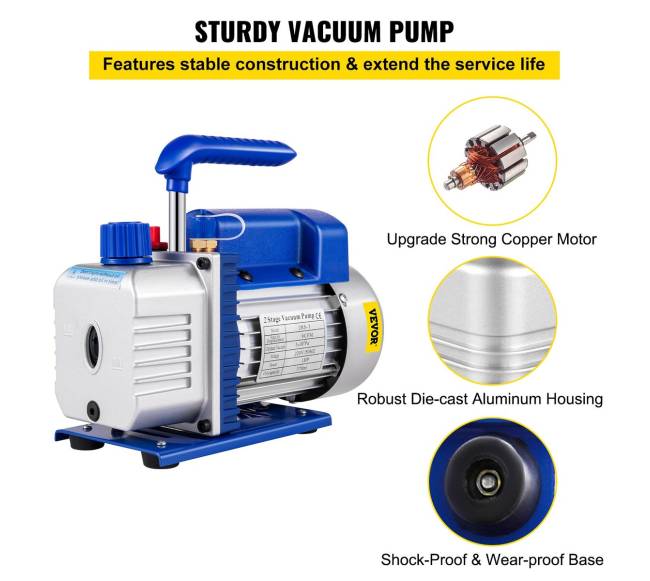 Dviejų pakopų oro vakuumo pompa 9 CFM 220V2