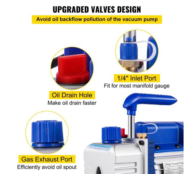 Dviejų pakopų oro vakuumo pompa 9 CFM 220V3