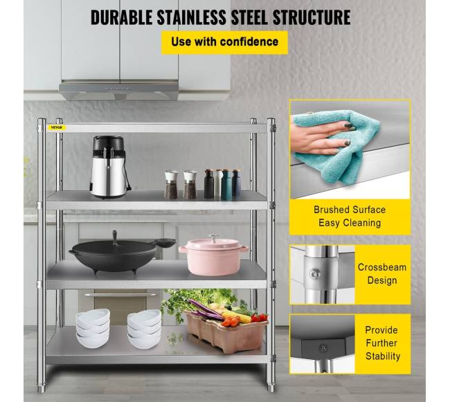 Nerūdijančio plieno lentyna, reguliuojama keturių lygių3