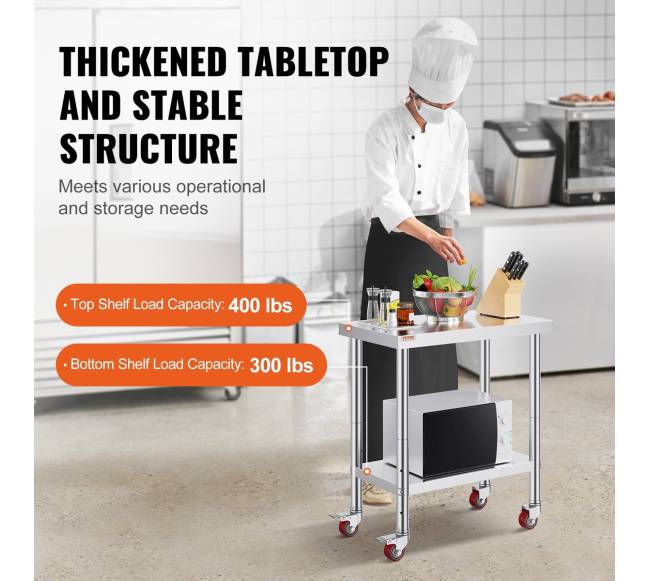 Nerūdijančio plieno stalas su ratukais2