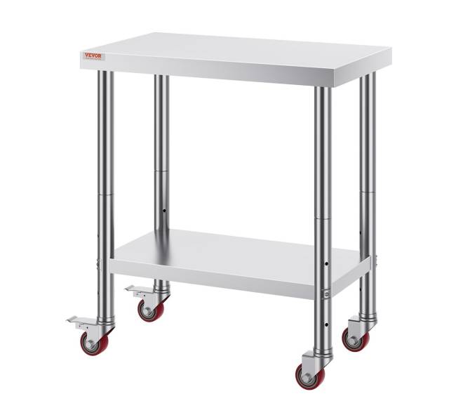 Nerūdijančio plieno stalas su ratukais8