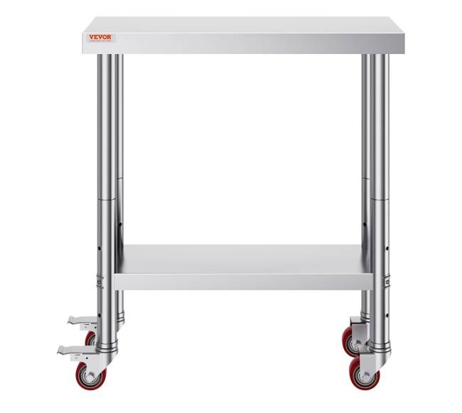Nerūdijančio plieno stalas su ratukais9