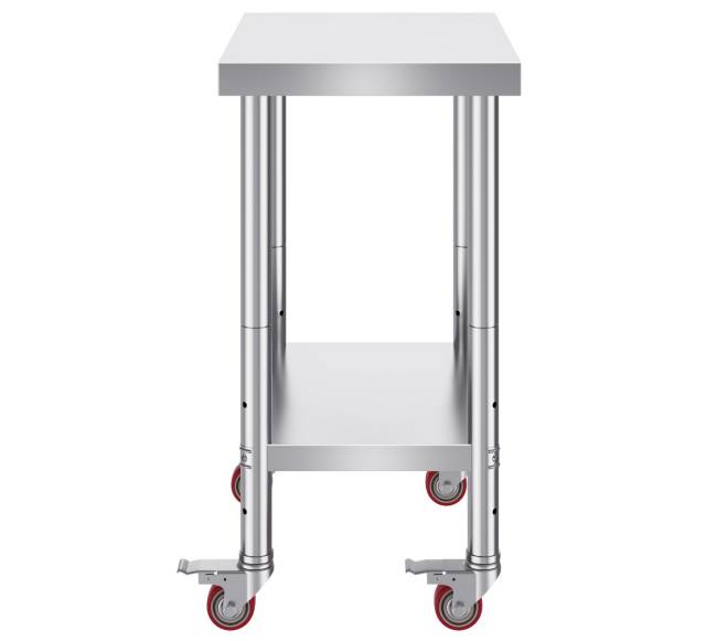 Nerūdijančio plieno virtuvinis stalas su ratukais10
