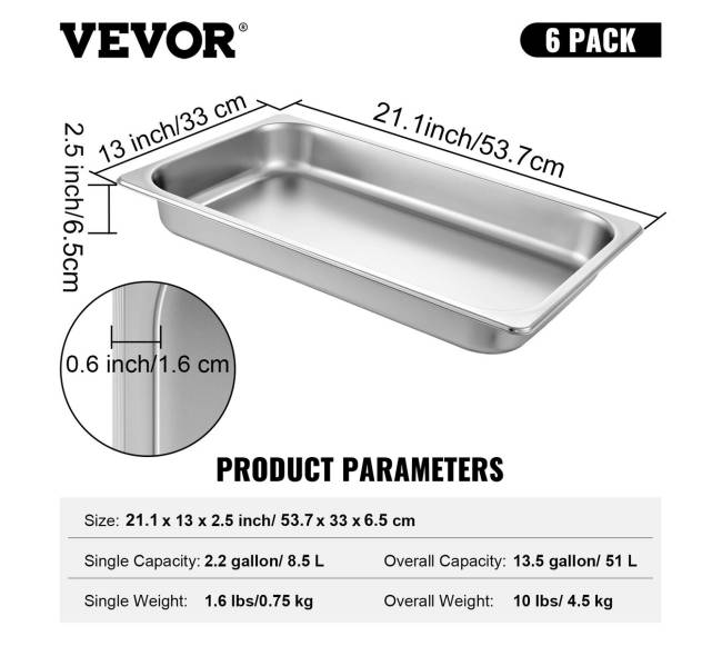 6 dalių garinių padėklų komplektas6