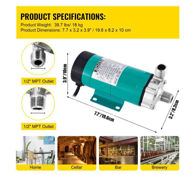 Magnetinis alaus siurblys nerūdijančio plieno galvute6