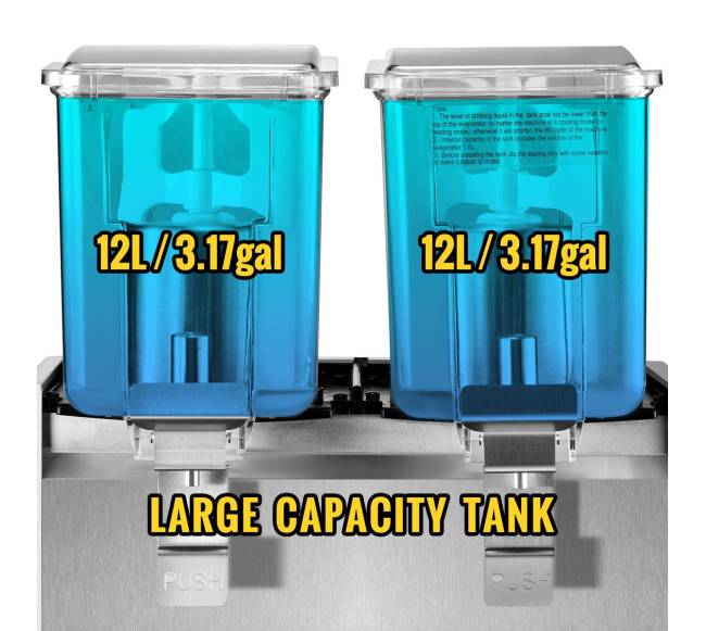 Gėrimų dozatorius 2 bakeliai su termostatu2