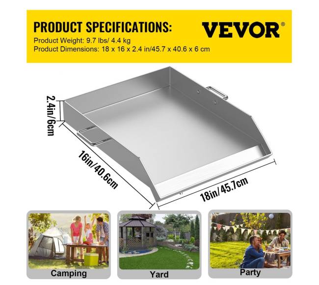 Kvadratinė grilio plokštė 40,6 x 45,7 cm6