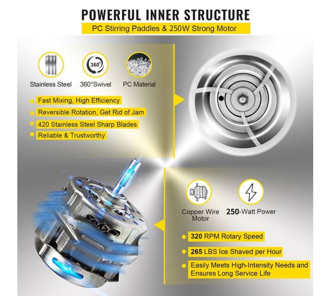 Sniego kūgių aparatas ledo smulkintuvė 220V5