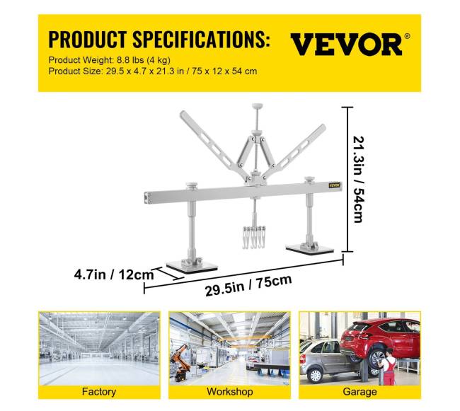 750 mm dentų traukimo svirtis su 6 kabliais6