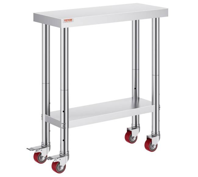 Nerūdijančio plieno darbo stalas virtuvei0