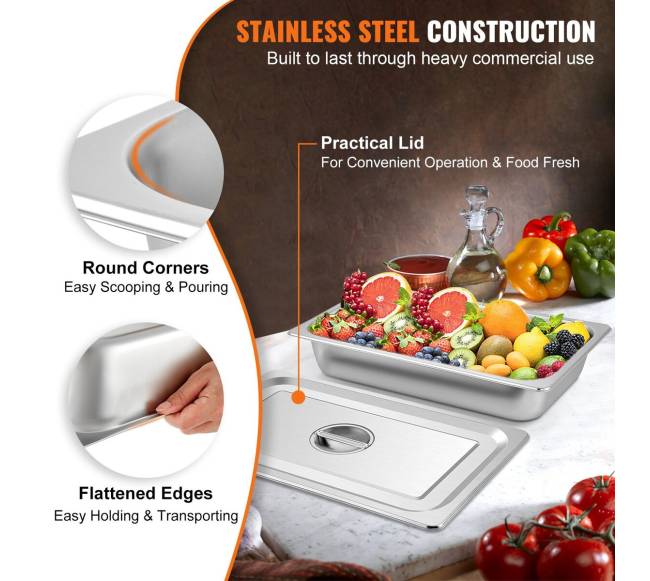 Nerūdijančio plieno garų stalo dėklai, 4 vnt.2