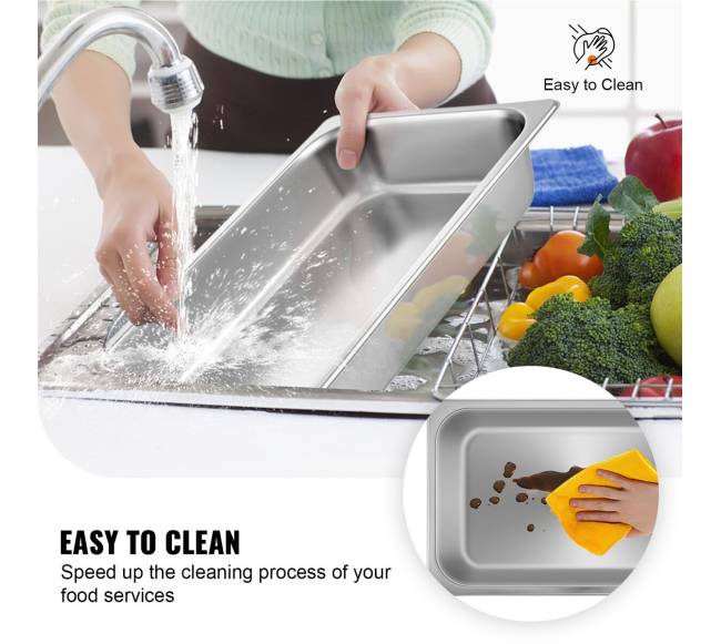 Nerūdijančio plieno garų stalo dėklai, 4 vnt.4