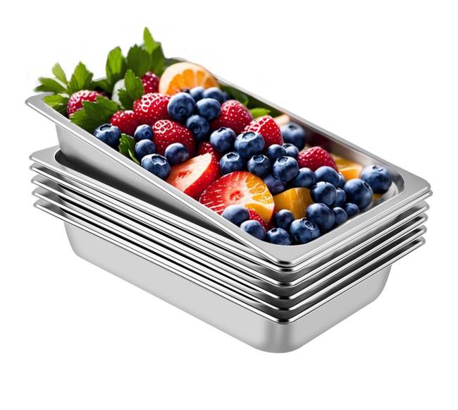 6 vienetų garų stalčiaus indai iš plieno0