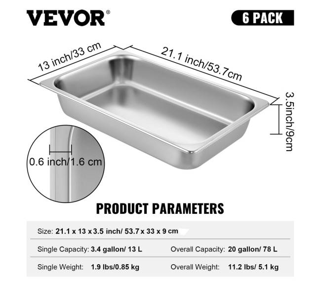 6 vienetų garų stalčiaus indai iš plieno6