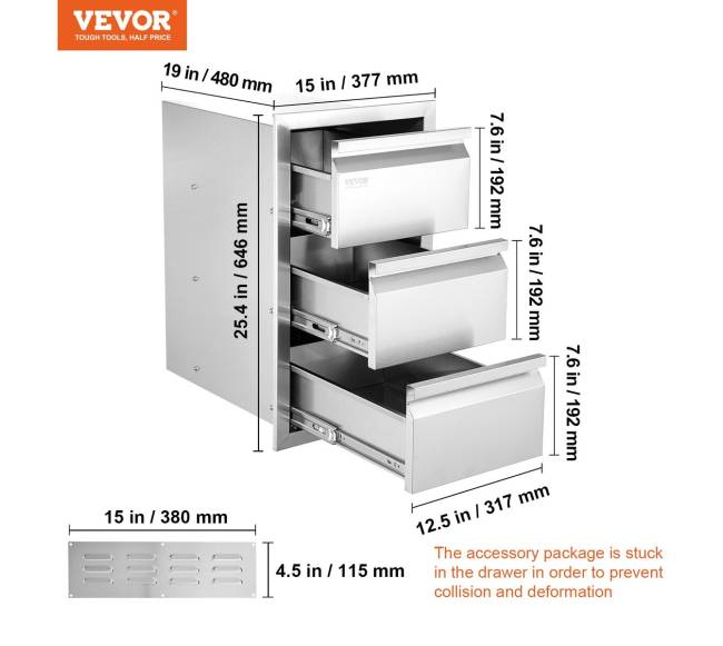 Nerūdijančio plieno virtuvės stalčių komplektas6