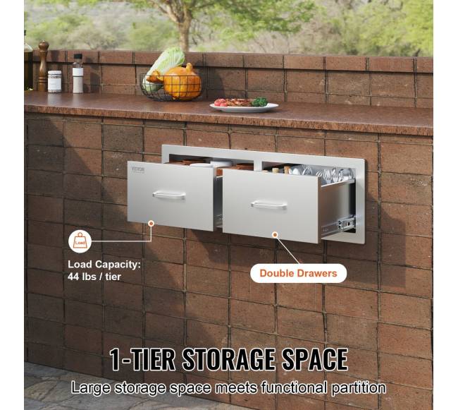 Vevor 75x25 cm BBQ stalčius su spintele2