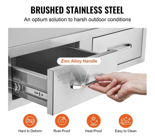 Vevor 75x25 cm BBQ stalčius su spintele3