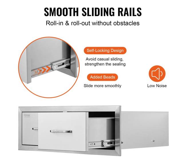 Vevor 75x25 cm BBQ stalčius su spintele4