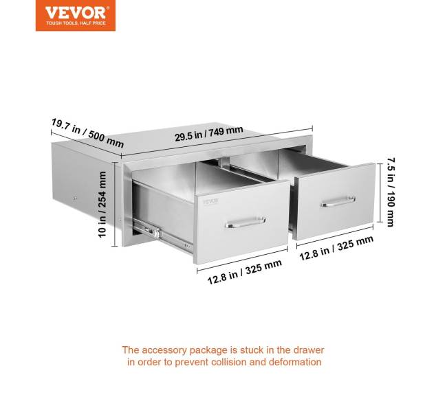 Vevor 75x25 cm BBQ stalčius su spintele6