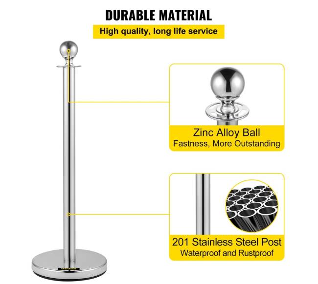 Sidabrinės eilės kontrolės stulpai su raudonu virve2