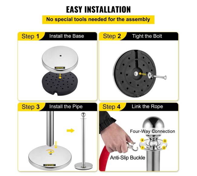 Sidabrinės eilės kontrolės stulpai su raudonu virve5