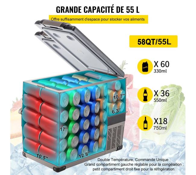 Automobilio šaldytuvas su kompresoriumi 55L2