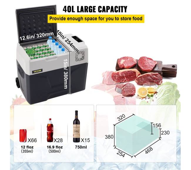 Automobilinė šaldytuvė 40L nešiojamas šaldiklis automobiliams2