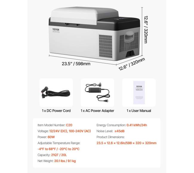 Automobilinis šaldytuvas su kompresoriumi 20L6