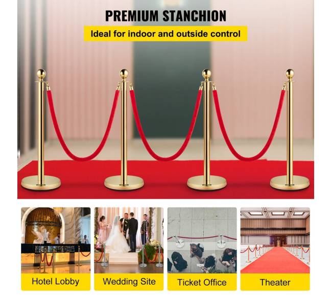 2 aukso barjerų stulpų komplektas su virve1