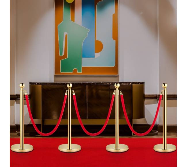 2 aukso barjerų stulpų komplektas su virve7