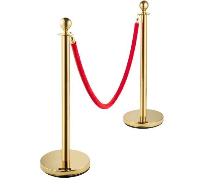 2 aukso barjerų stulpų komplektas su virve8