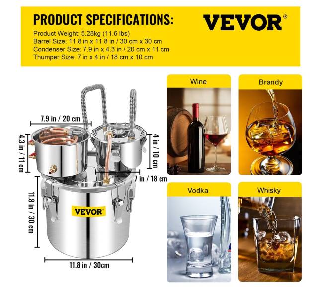 Namų distiliavimo aparatas, 21L, su termometru6