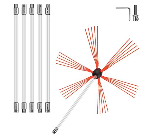 Lankstūs kaminų valymo strypai, 6 m10