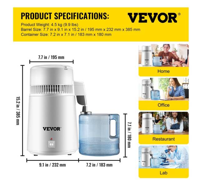 4 l vandens distiliatorius 1,3 lh 220V6