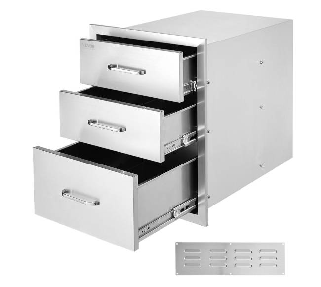 Vevor lauko virtuvės stalčius iš nerūdijančio plieno0