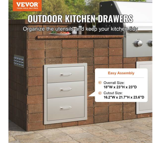 Vevor lauko virtuvės stalčius iš nerūdijančio plieno1