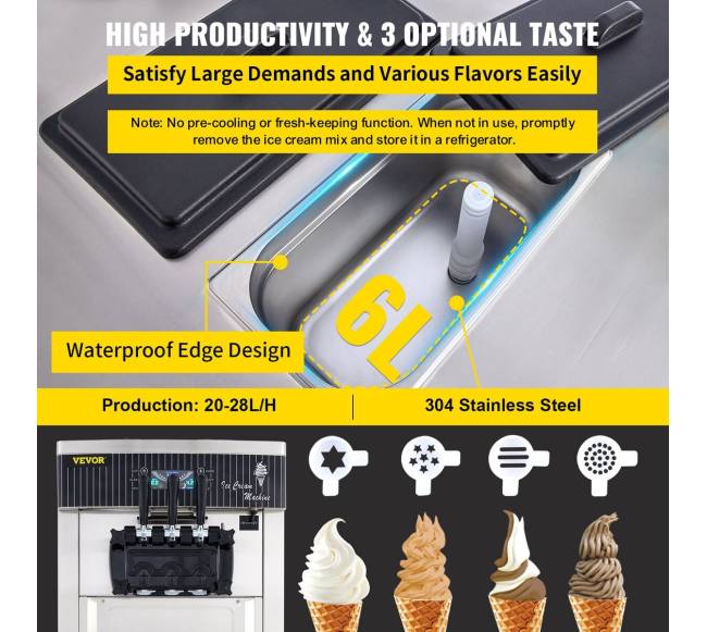 Vertikali minkštų ledų mašina 2200W2